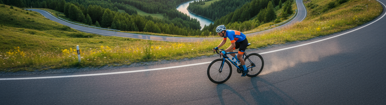 生成一张4:1的自行车骑行的图片